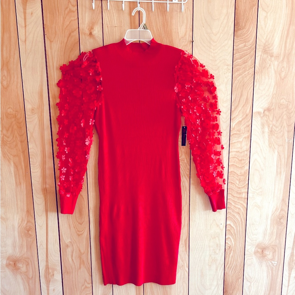 No Boundaries Vibrant Red Knit Dress